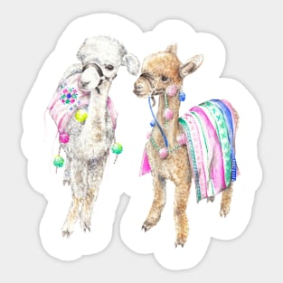 Baby Alpaca Boho Watercolor Sticker